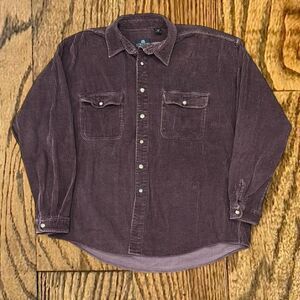 Vintage 80’s Structure Brown Long Sleeve Corduroy Button Up Shirt